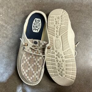 Hey Dude Woven Beige Slip-Ons